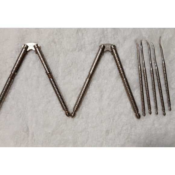 Hmq Other - HMQ Vintage 2 Nutcracker with 5 Picks Silver Stainless Steel Seafood / Nuts USA